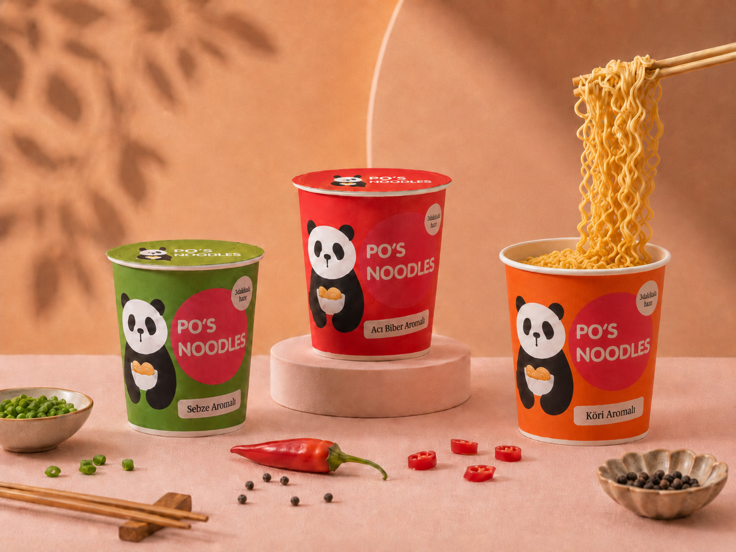Po’s Noodles marka kimliği çalışması