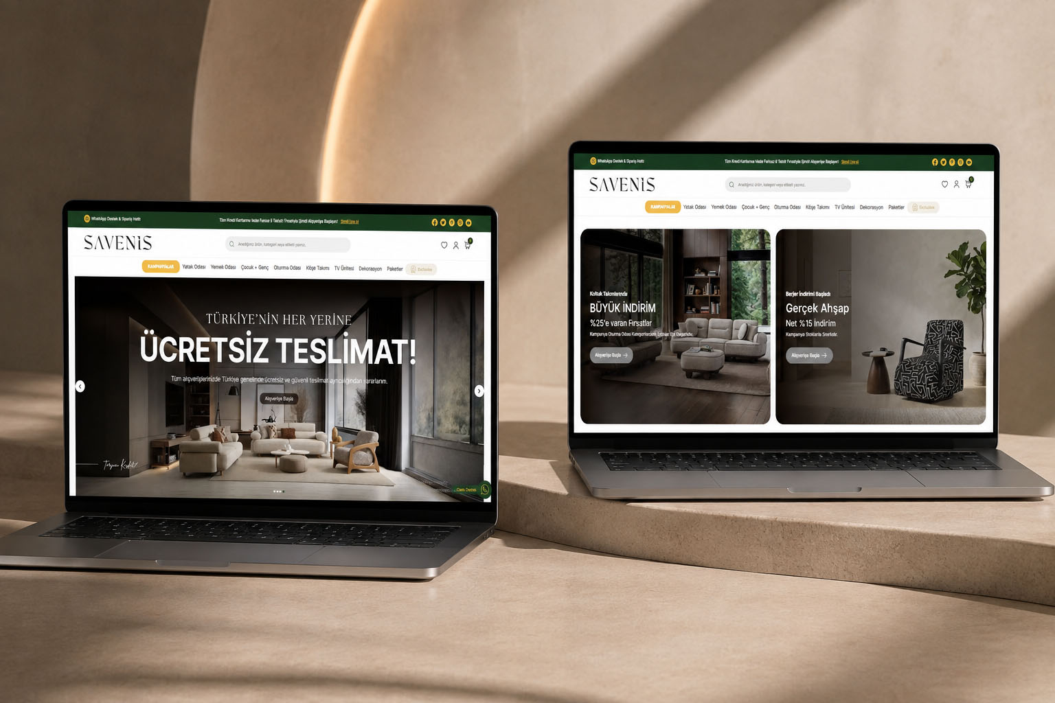 Savenis web sitesi görselleri