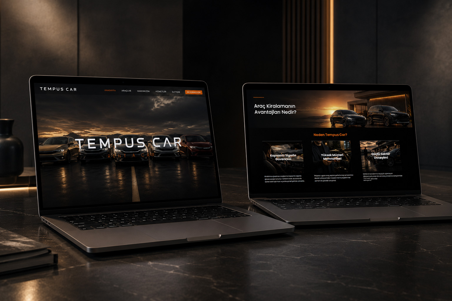 Tempus Car web arayüzü tasarımı